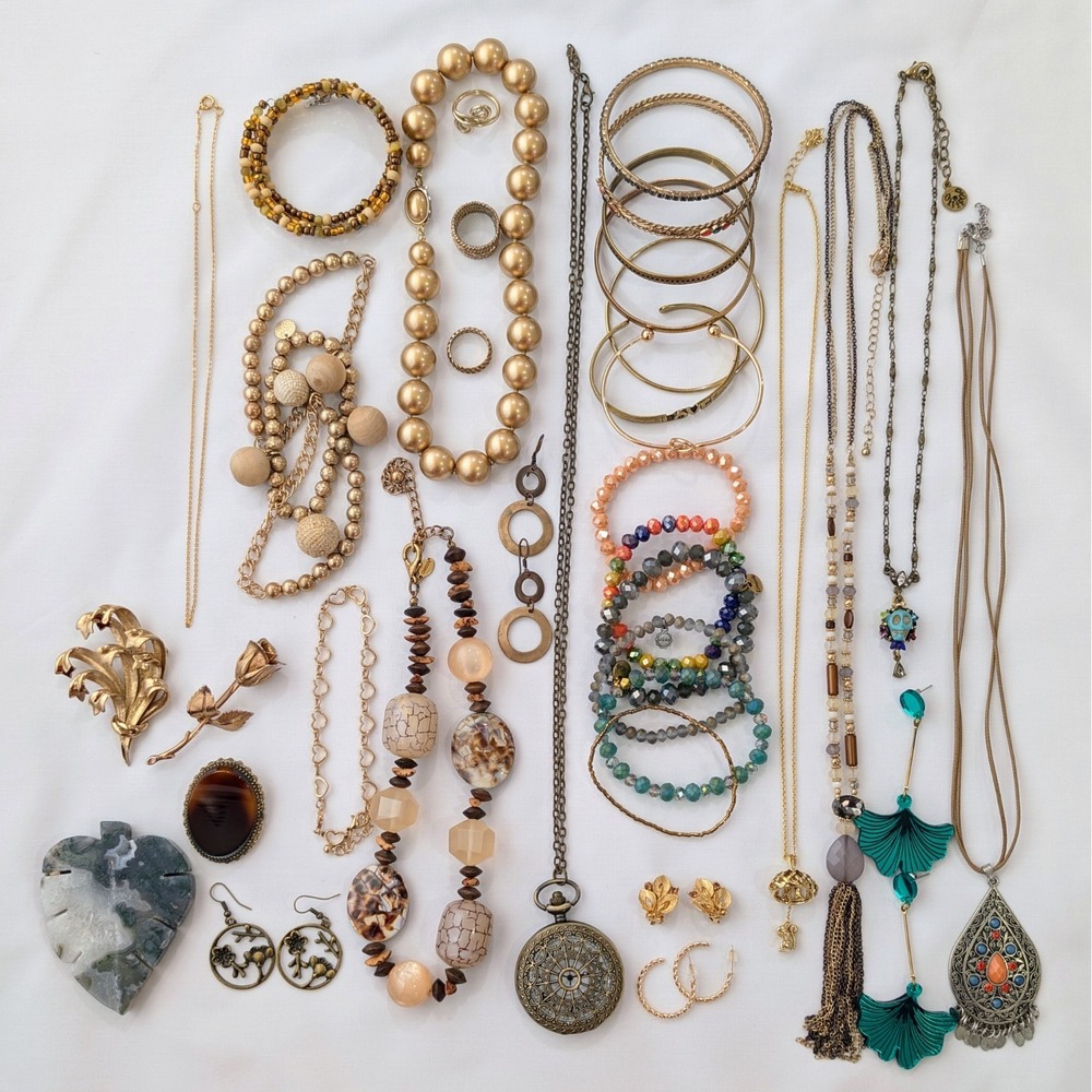 Vintage To Now Autumn Fall Woodland Fairy Core Jewelry Lot Giovanni Chicos LT65